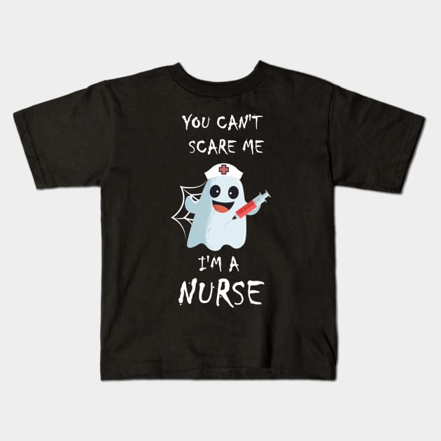 You Can't Scare Me I'm A Nurse Costume Halloween Kids T-Shirt by Trendy_Designs